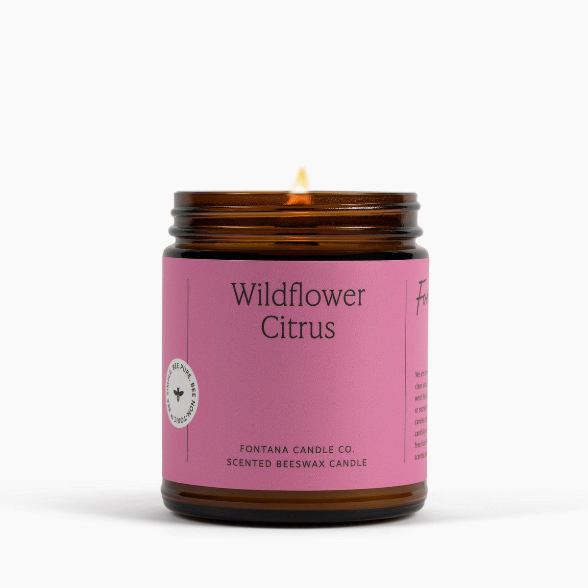 Wildflower Citrus Essential Oil Candle – Beeswax & Coconut, Wooden Wick, 9 oz