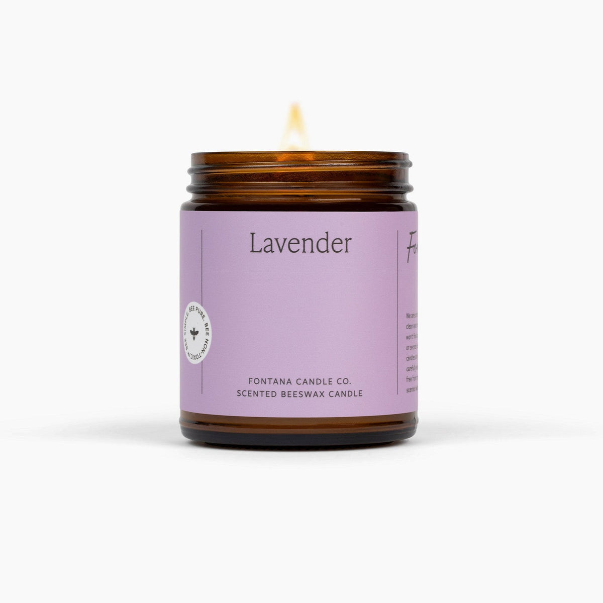 Lavender Essential Oil Candle – Beeswax & Coconut, Wooden Wick, 9 oz