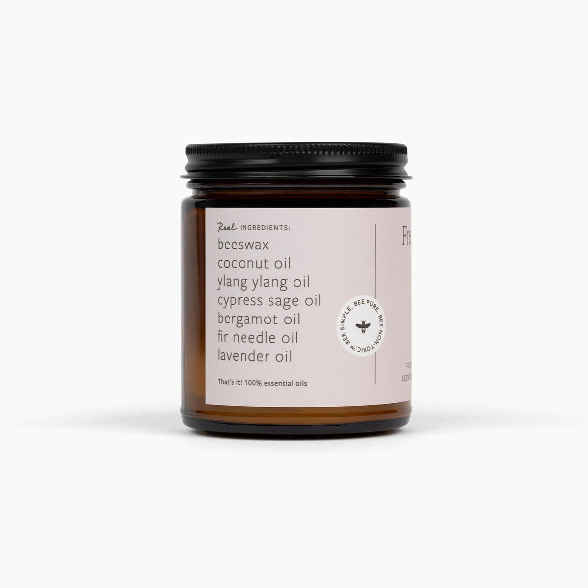 Fresh Linen Essential Oil Candle – Beeswax & Coconut, Wooden Wick, 9 oz