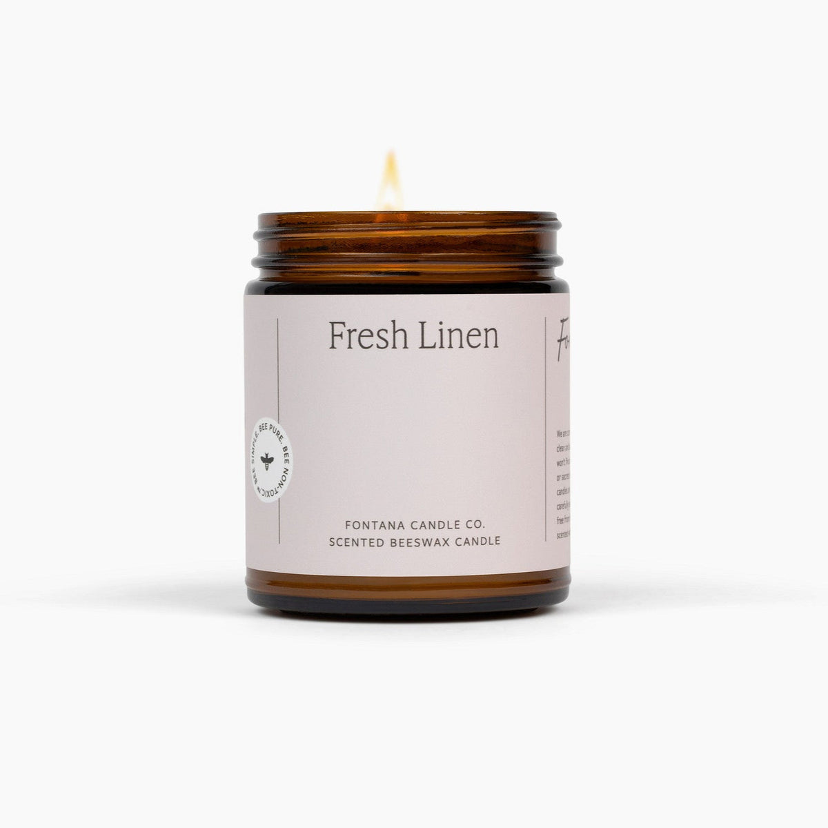 Fresh Linen Essential Oil Candle – Beeswax & Coconut, Wooden Wick, 9 oz