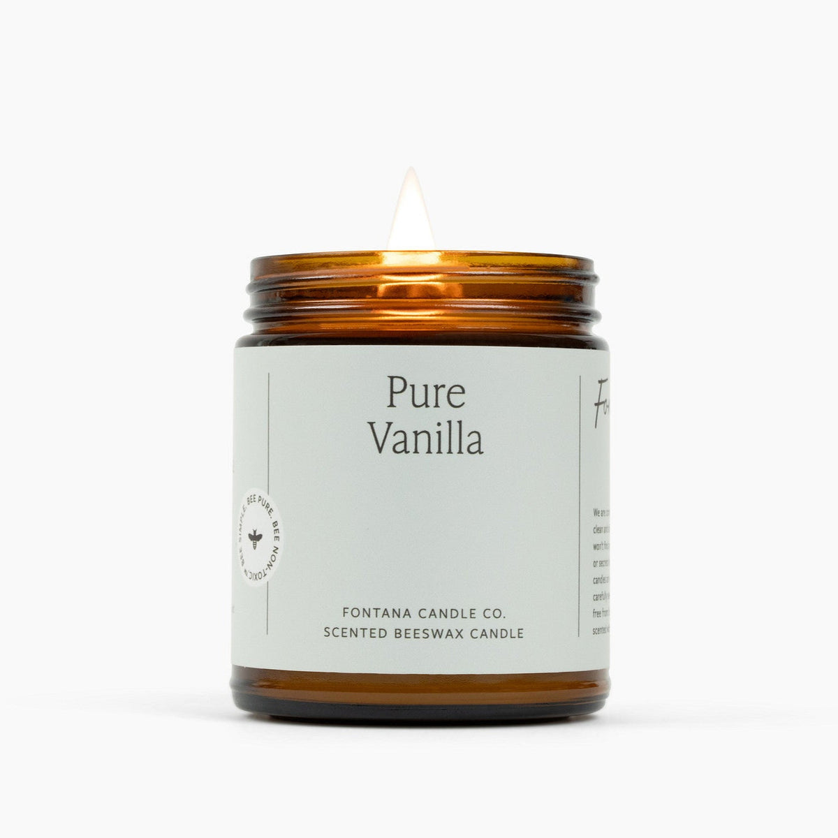 Pure Vanilla Candle – Natural Vanilla Extract, Beeswax & Coconut, Wooden Wick, 9 oz