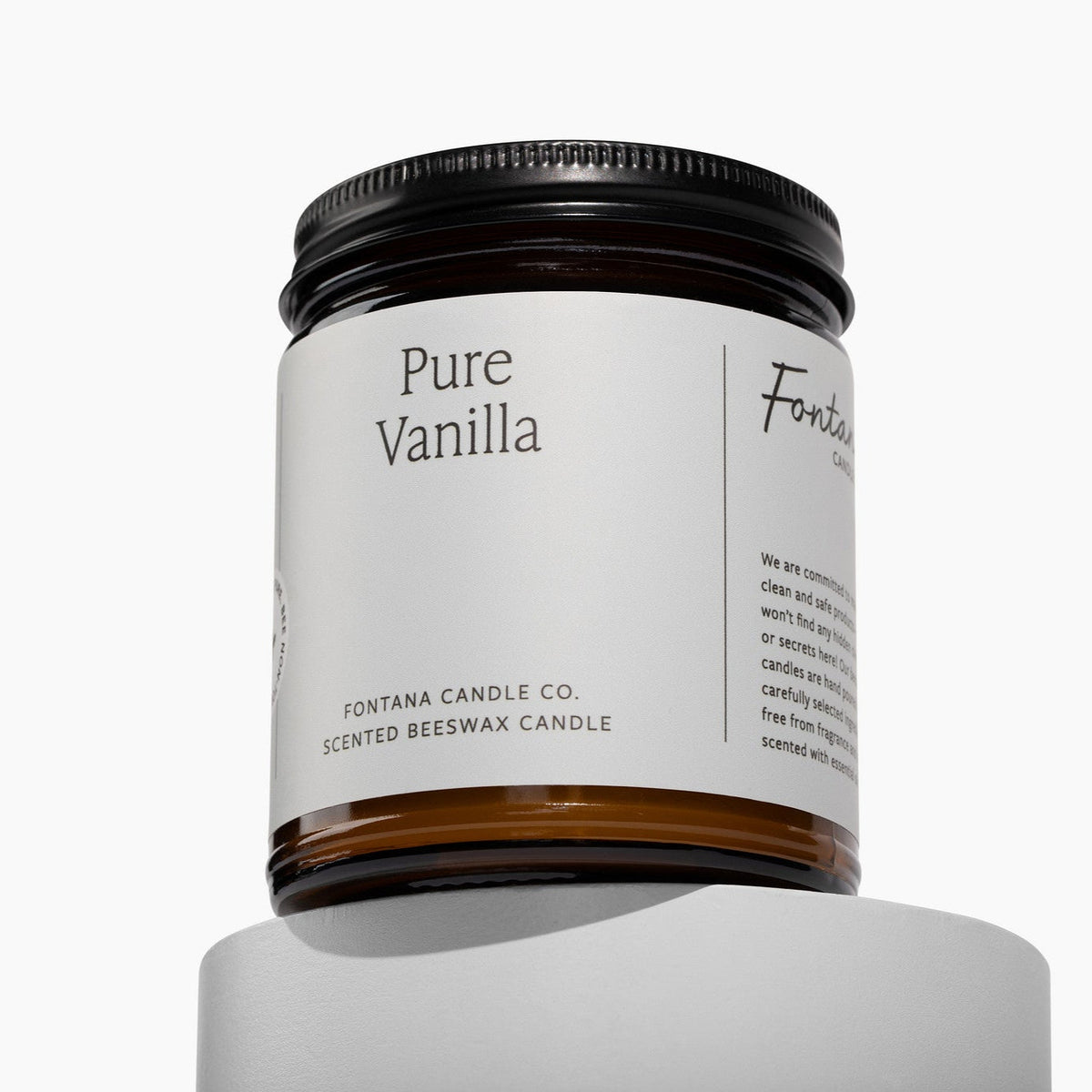 Pure Vanilla Candle – Natural Vanilla Extract, Beeswax & Coconut, Wooden Wick, 9 oz