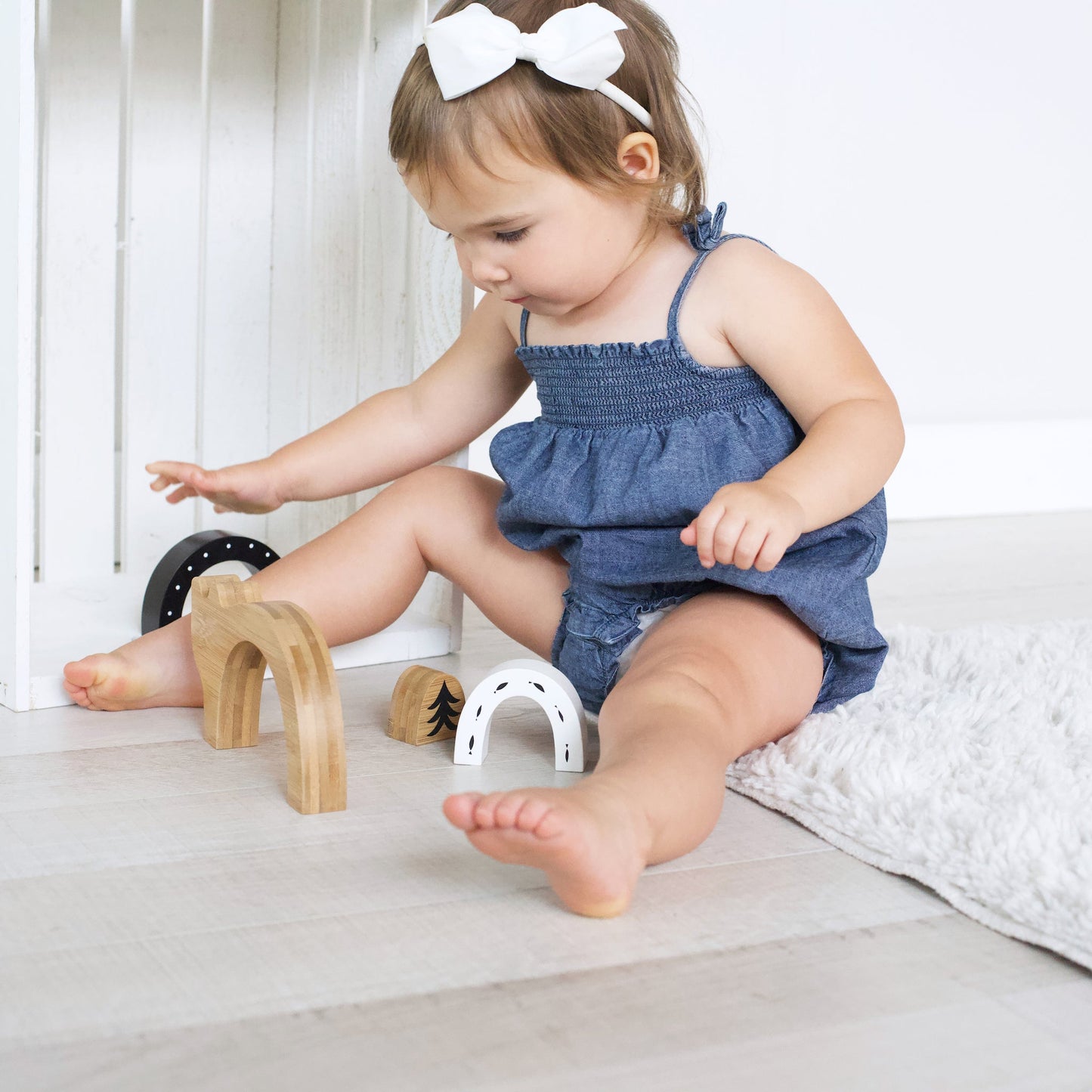 Wee Gallery Non-Toxic Eco-friendly Nature-Inspired Toddler Builder Bundle - Woodland | Nesting Toy, Blocks, Wooden Puzzle