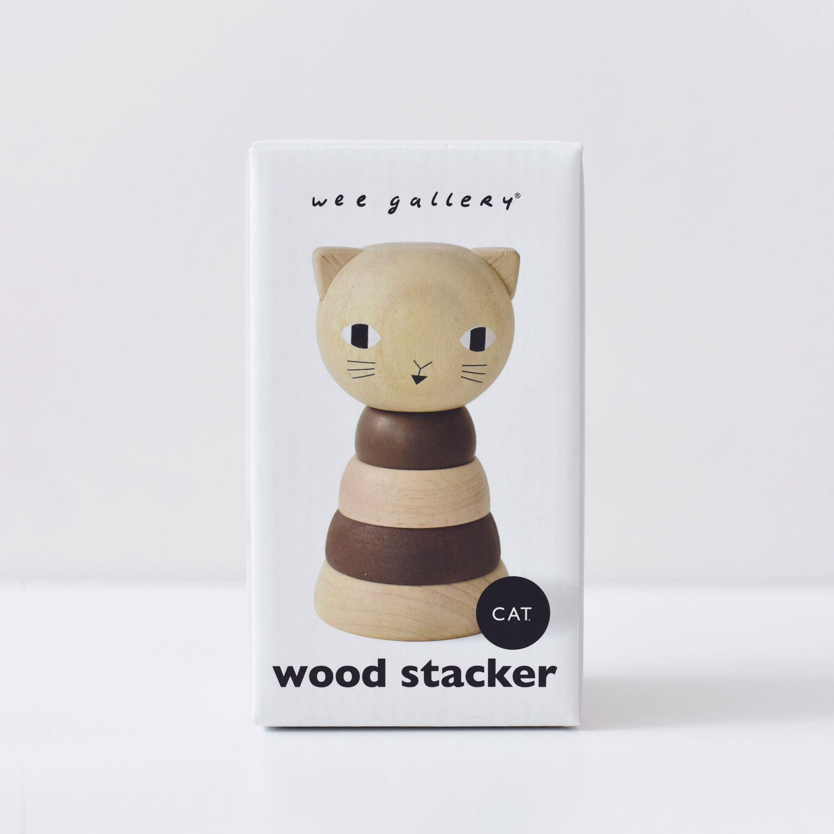 Wee Gallery Cat Wood Ring Stacker – Rubberwood Toddler Toy