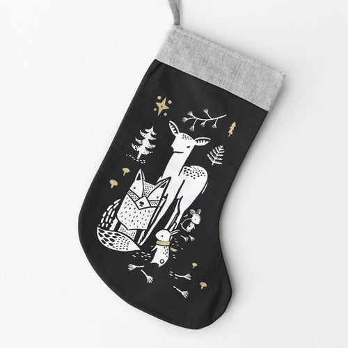 wee gallery organic cotton neutral minimalist non-toxic eco-friendly christmas stocking nature-inspired deer and animals