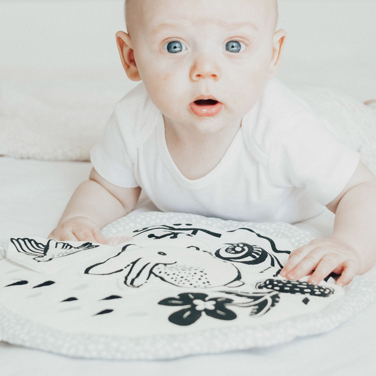 Wee Gallery Organic Cotton Baby Activity Pad – Meadow (Crinkle, Rattle & Maple Teether)