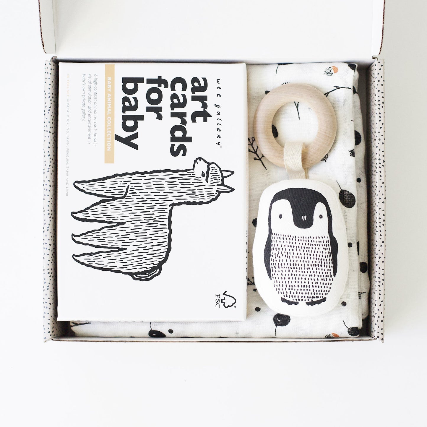 Wee Gallery Eco-Friendly Non-Toxic Newborn Baby Gift Set - Baby Animals