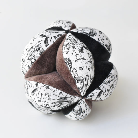 Wee Gallery Organic Cotton Baby Sensory Clutch Ball - Woodland