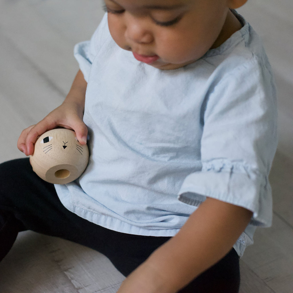 Wee Gallery Cat Wood Ring Stacker – Rubberwood Toddler Toy