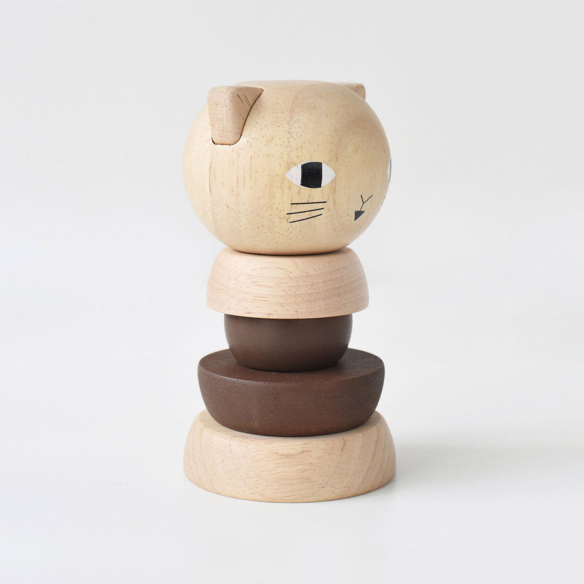 Wee Gallery Cat Wood Ring Stacker – Rubberwood Toddler Toy