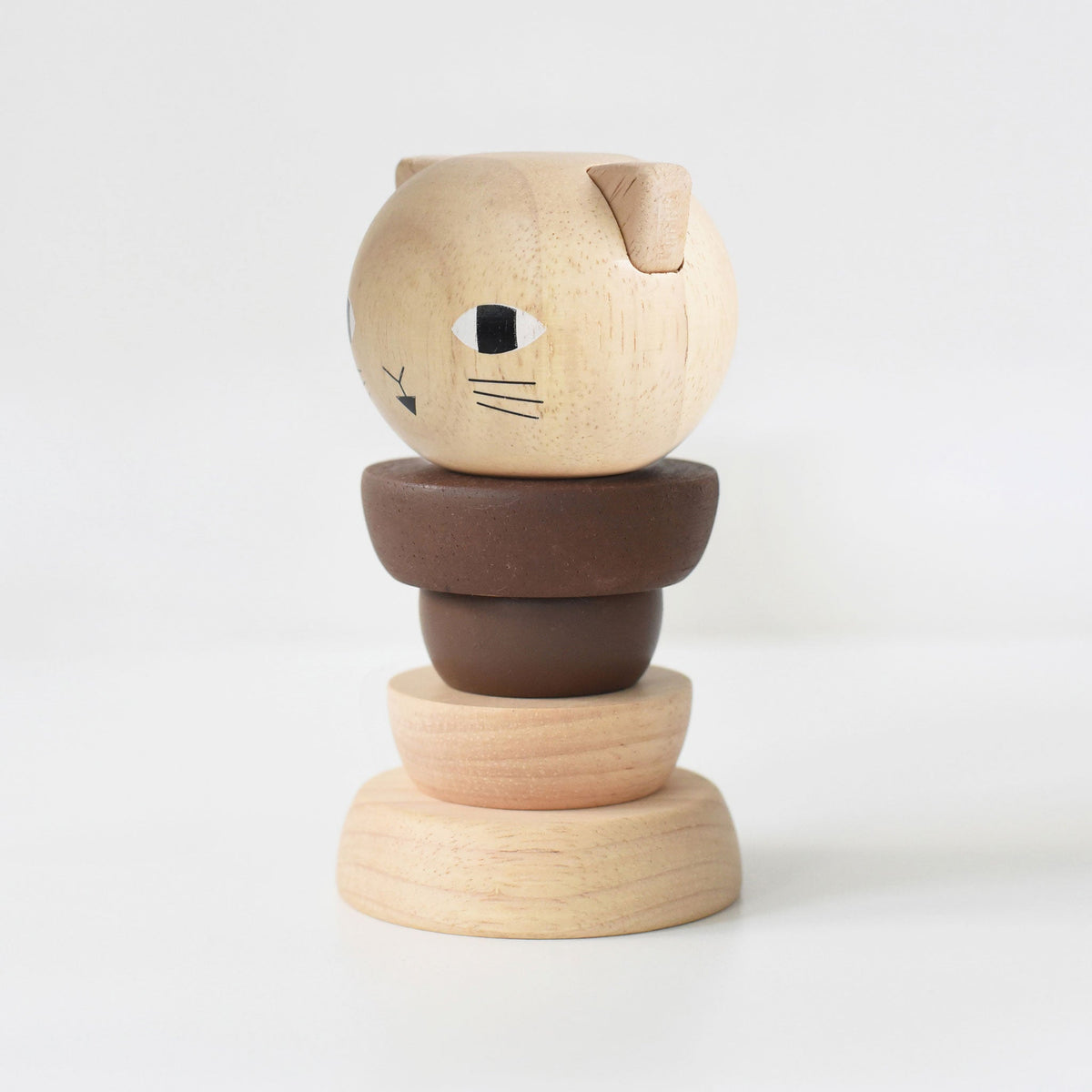 Wee Gallery Cat Wood Ring Stacker – Rubberwood Toddler Toy