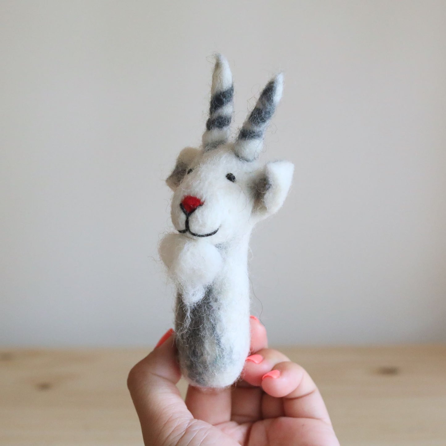 White Goat Finger Puppet