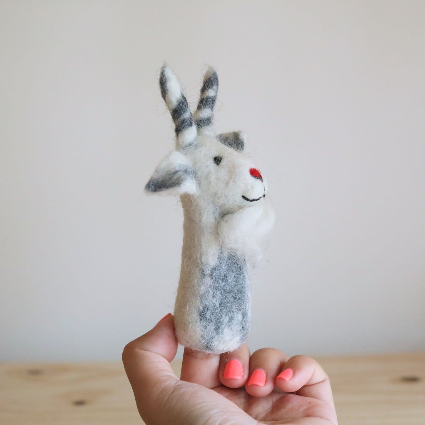 White Goat Finger Puppet