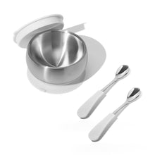 Load image into Gallery viewer, Avanchy Stainless Steel Eco-friendly Baby Suction Bowl with Lid + Spoon
