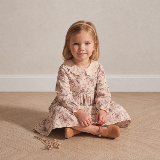 Organic Cotton Collar Tiered Dress for Babies & Toddlers – Wildrose