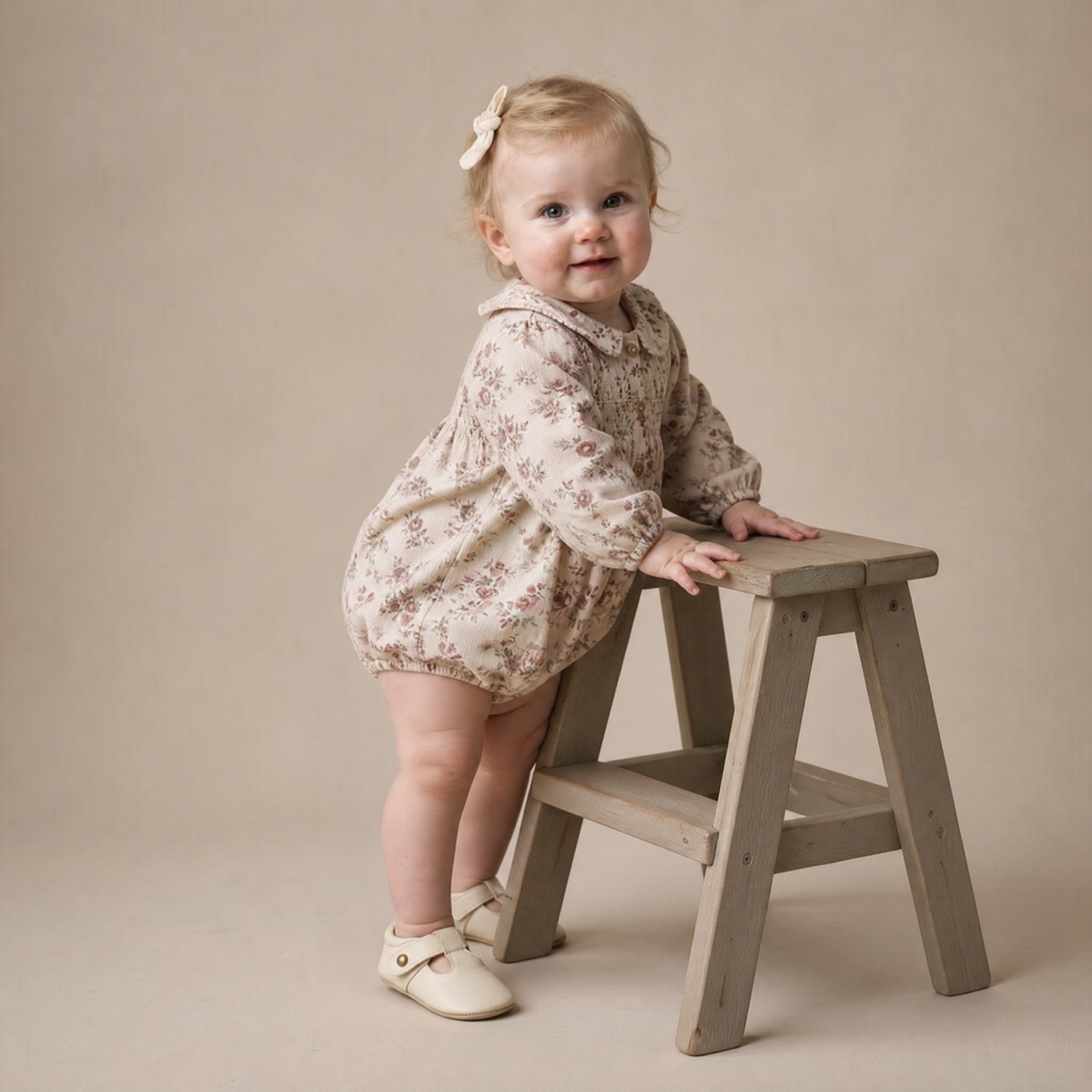 Organic Cotton Smocked Long Sleeve Bubble Romper for Babies – Wildrose