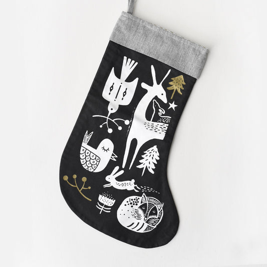 Wee Gallery Organic Cotton Christmas Stocking | Winter Animals