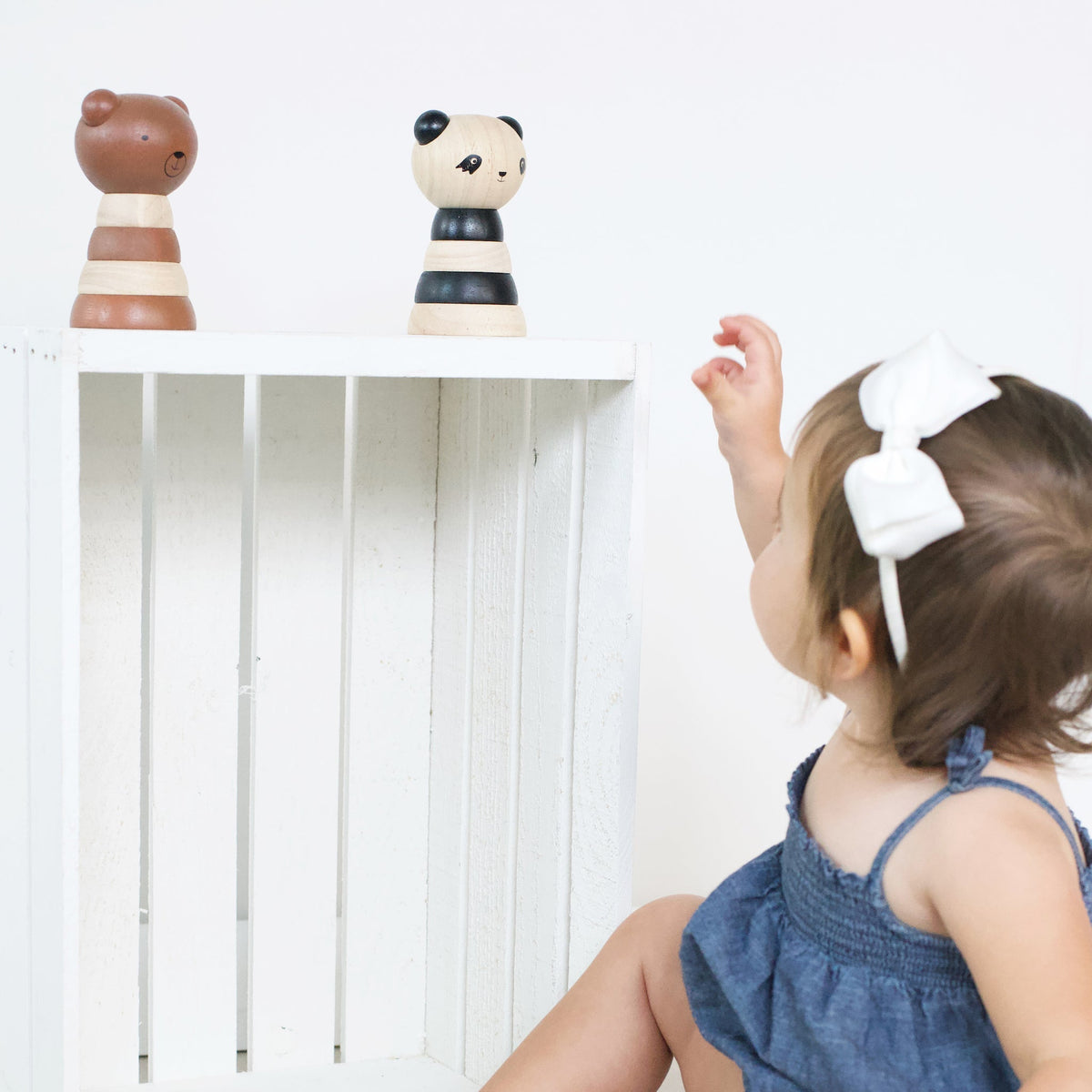 Wee Gallery Panda Wood Ring Stacker – Rubberwood Toddler Toy