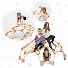 Load image into Gallery viewer, Montessori Climbing Dome: Eco-Friendly Natural Wood Indoor Playground for Kids 3-6 Years
