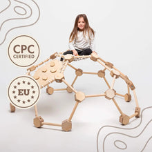 Load image into Gallery viewer, Montessori Climbing Dome: Eco-Friendly Natural Wood Indoor Playground for Kids 3-6 Years
