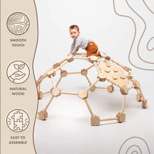 Load image into Gallery viewer, Montessori Climbing Dome: Eco-Friendly Natural Wood Indoor Playground for Kids 3-6 Years
