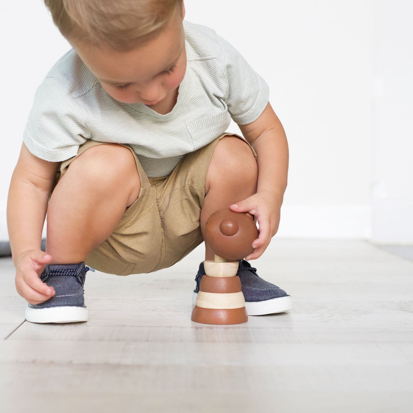 Wee Gallery Woodland Explorer Bundle | Eco-Friendly Wooden Toddler Puzzle and Stacker