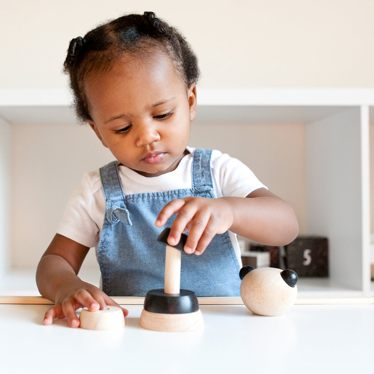 Wee Gallery Panda Wood Ring Stacker – Rubberwood Toddler Toy