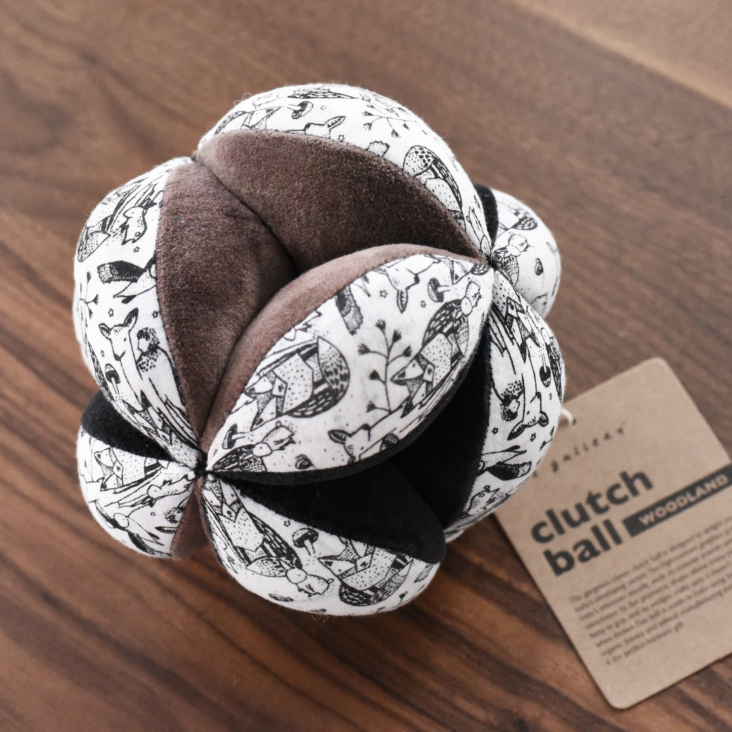 Wee Gallery Organic Cotton Baby Sensory Clutch Ball - Woodland