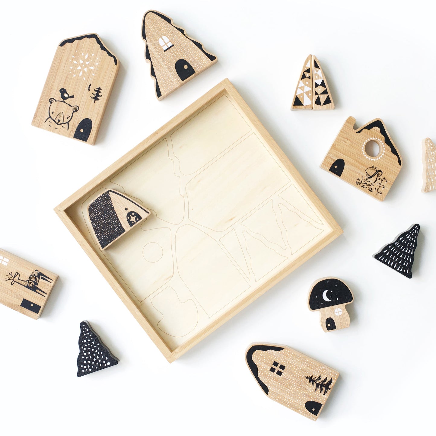 Wee Gallery Woodland Village Eco-Friendly Block Set