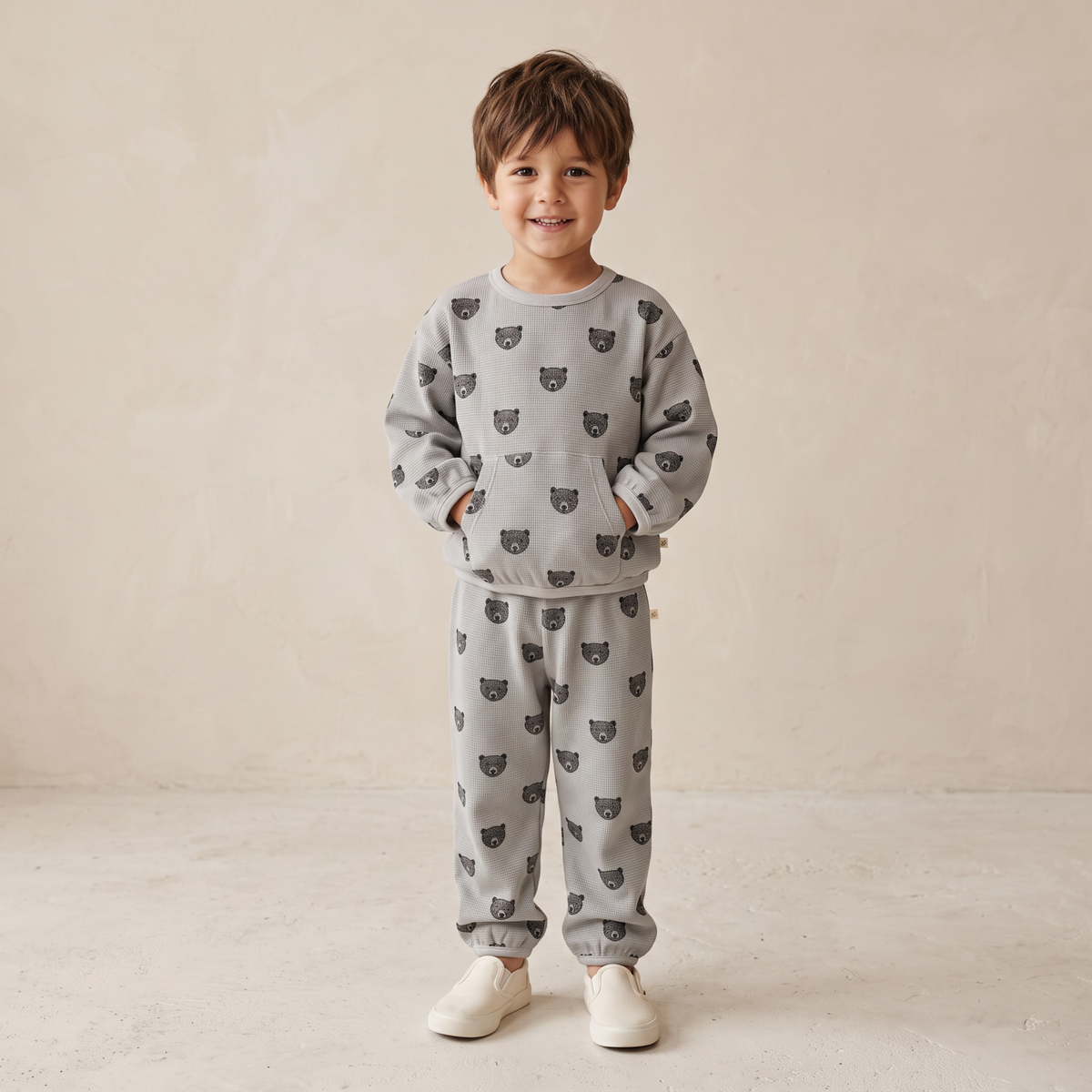 Organic Tee & Pant Slouch Set for Babies & Toddlers – Woodland Bear
