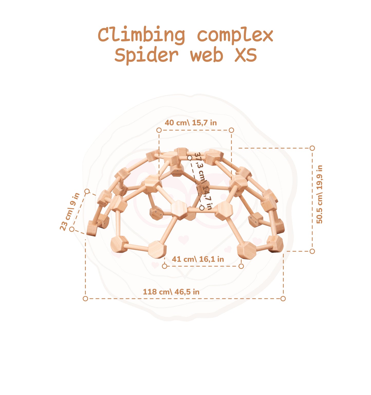 Wood and Hearts Eco-Friendly Natural Wooden Indoor Kids' Climbing Dome