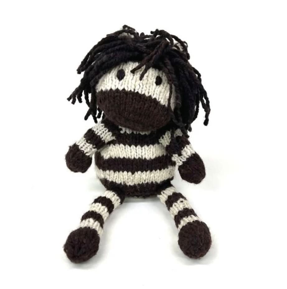 Finn + Emma Wool Knit Buddy Stuffy Toy | Zachary the Zebra