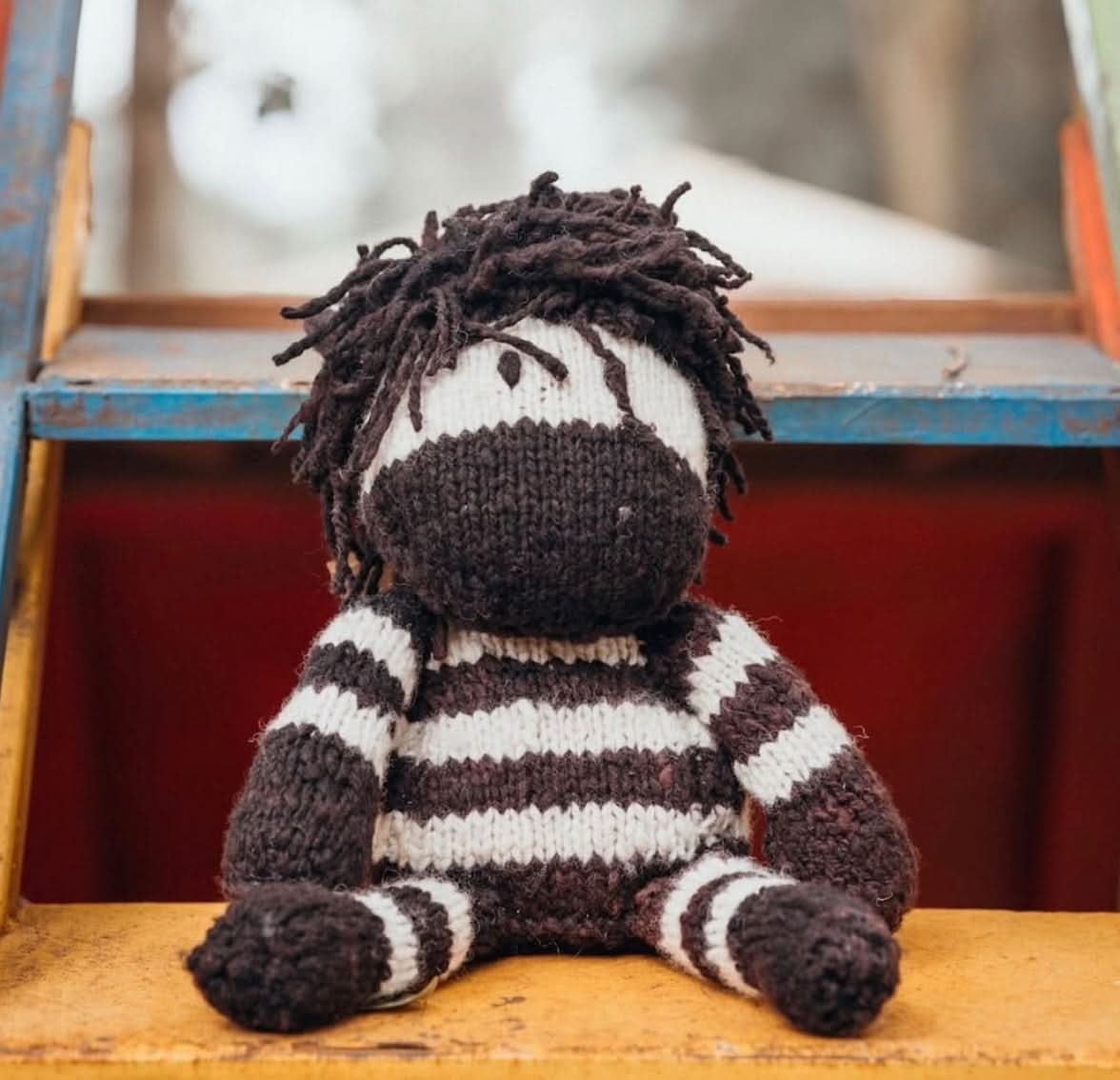 Finn + Emma Wool Knit Buddy Stuffy Toy | Zachary the Zebra