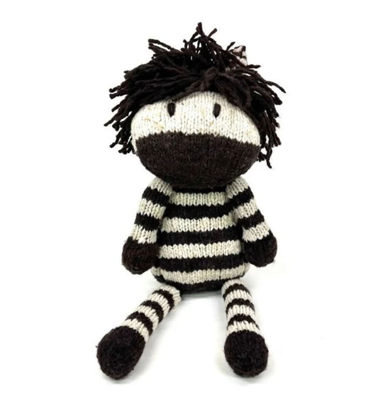 Finn + Emma Wool Knit Buddy Stuffy Toy | Zachary the Zebra