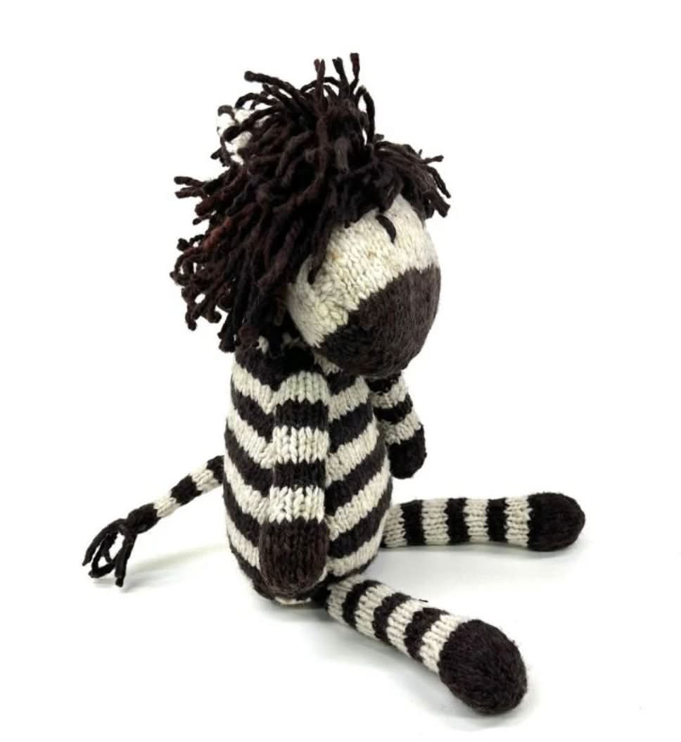 Finn + Emma Wool Knit Buddy Stuffy Toy | Zachary the Zebra