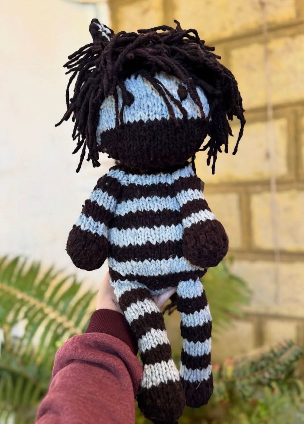 Finn + Emma Wool Knit Buddy Stuffy Toy | Zachary the Zebra