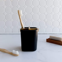 Load image into Gallery viewer, Zero Waste Brush Holder- Bamboo Fiber &amp; Corn Starch, White or Black
