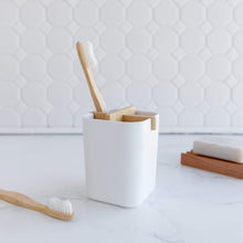 Load image into Gallery viewer, Zero Waste Brush Holder- Bamboo Fiber &amp; Corn Starch, White or Black
