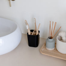 Load image into Gallery viewer, Zero Waste Brush Holder- Bamboo Fiber &amp; Corn Starch, White or Black
