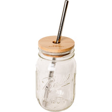 Load image into Gallery viewer, Mason Jar Kit- Mason Jar, Bamboo Lid, Stainless Steel Straw
