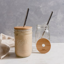 Load image into Gallery viewer, Mason Jar Kit- Mason Jar, Bamboo Lid, Stainless Steel Straw
