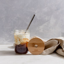 Load image into Gallery viewer, Mason Jar Kit- Mason Jar, Bamboo Lid, Stainless Steel Straw
