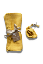 Load image into Gallery viewer, Kindred Organic Muslin Swaddle and Pacifier Lovey Bundle | Mustard
