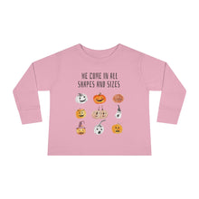Load image into Gallery viewer, We come in all shapes and sizes jack-o-lantern design kid long sleeve shirt  - pink
