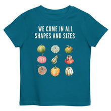 Load image into Gallery viewer, We come in all shapes and sizes kid t-shirt - aqua
