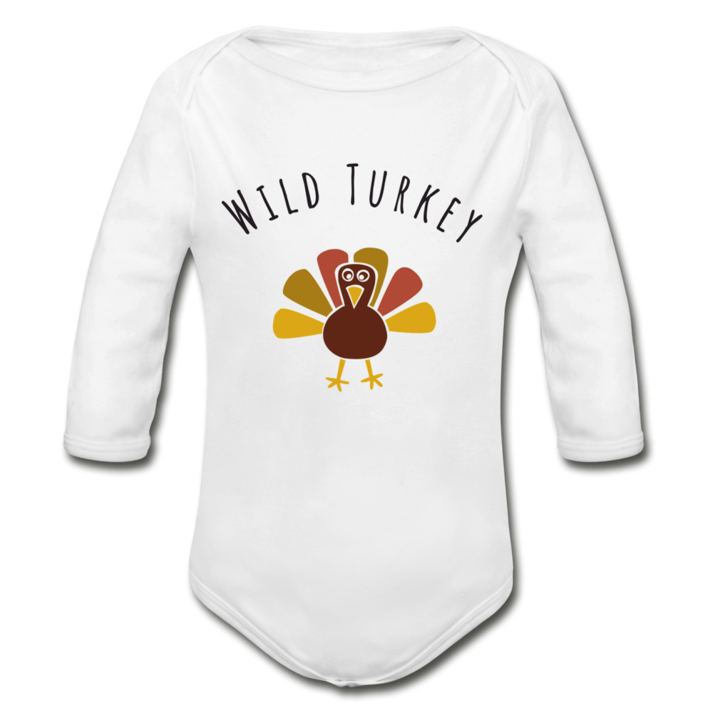 Organic Long Sleeve Baby Bodysuit - white
