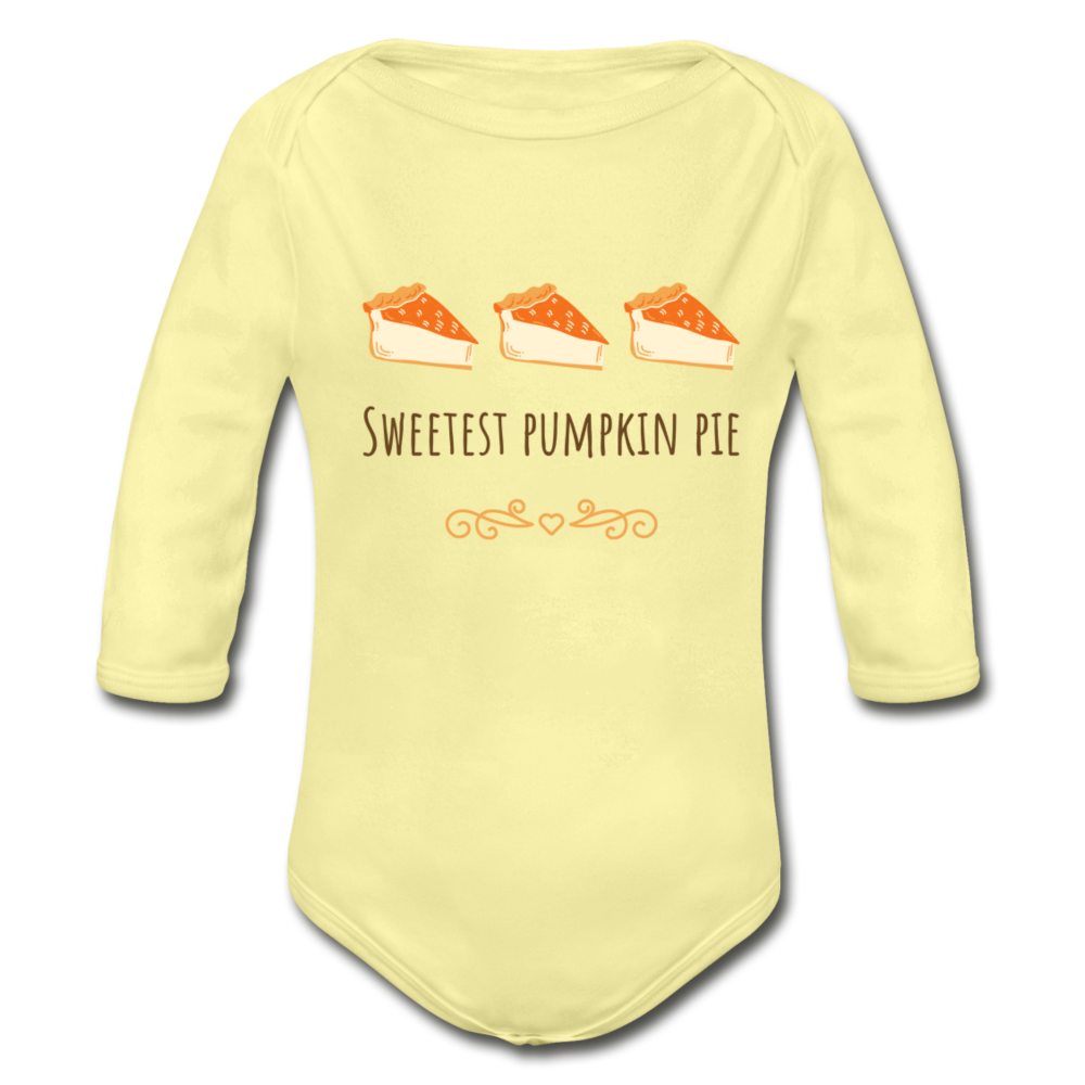 Pumpkin Pie Organic Long Sleeve Onesie - washed yellow