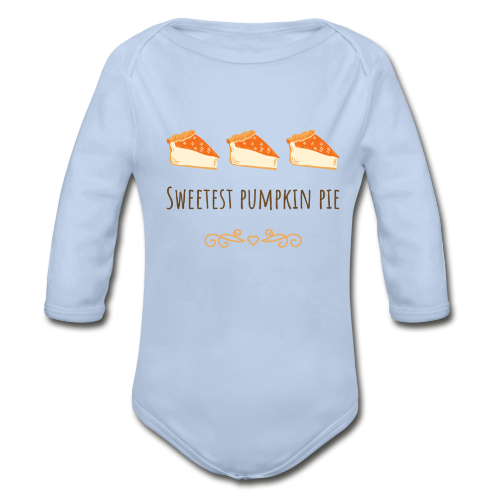 Pumpkin Pie Organic Long Sleeve Onesie - sky