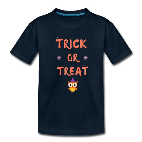 Trick or Treat Toddler Organic T-Shirt - deep navy