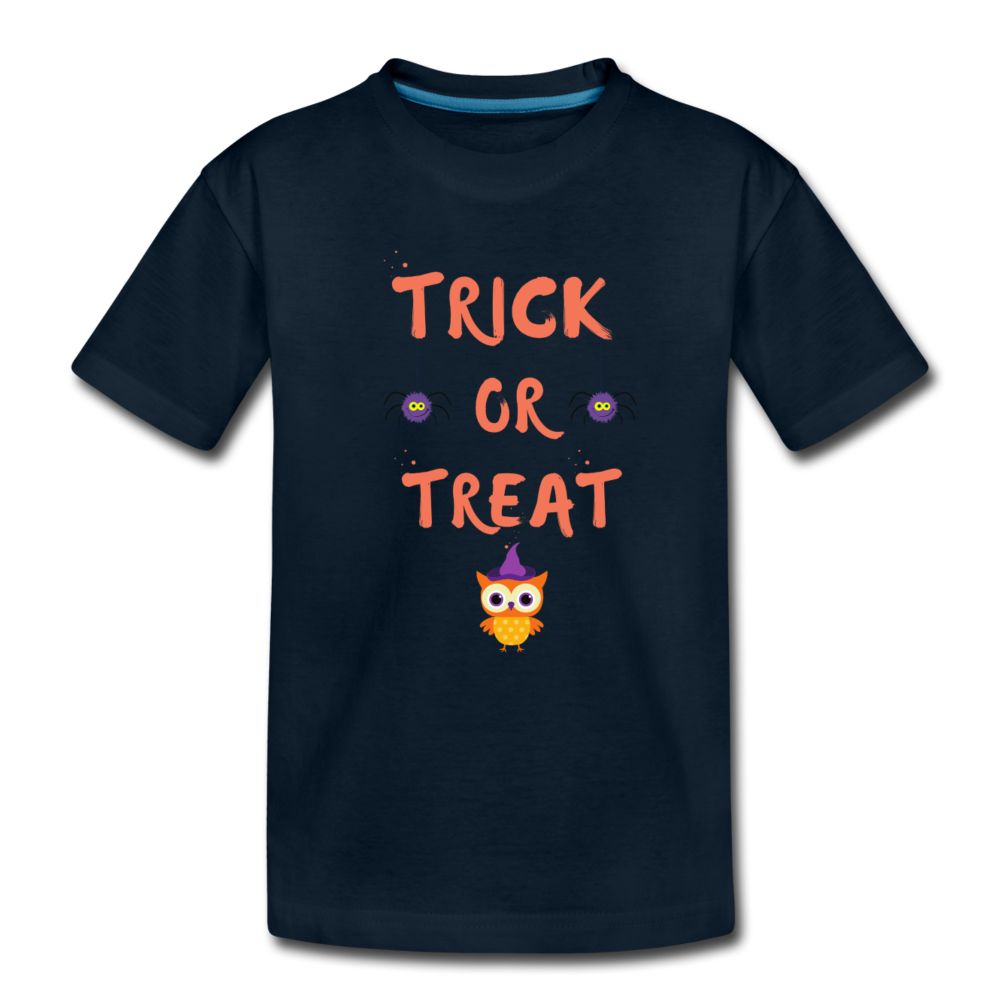 Trick or Treat Toddler Organic T-Shirt - deep navy